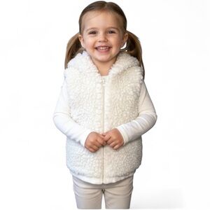 Gymboree Girls Size 4T-5T Faux Fur Hooded Vest
